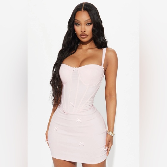 MOVING SALE!!$15!!Elegant Pink Corset Mini Dress - Picture 2 of 9